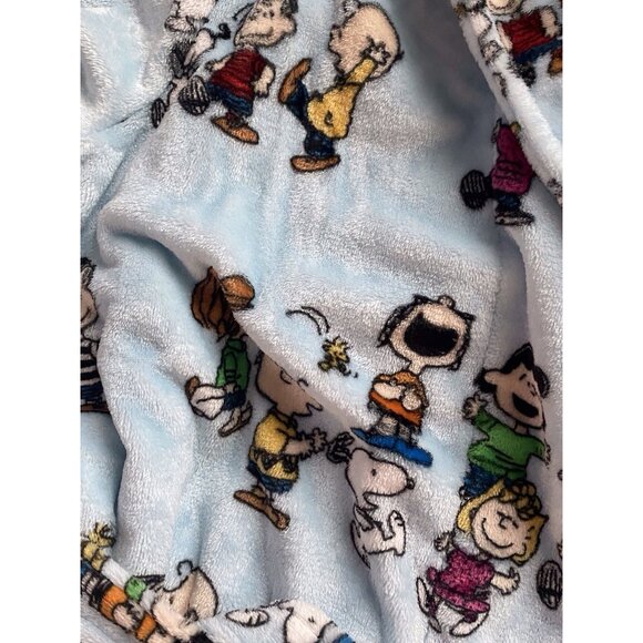 Peanuts Snoopy Charlie Brown Whole Gang Robe Belt Pockets Soft Women’s Sz L / XL - Picture 3 of 14